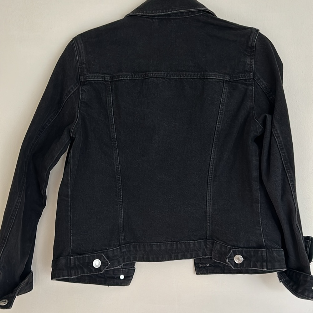 Zara Washed Black Denim Jacket - Picture 3 of 3